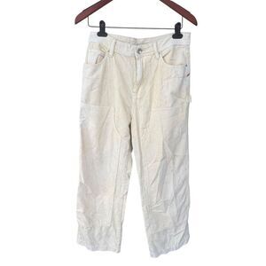 BDG urban outfitters Men’s 30 cream yellow corduroy carpenter pants wide leg